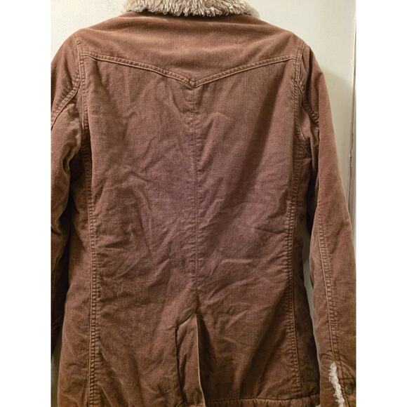 Vtg Y2K Abercrombie & Fitch Penny Lane Faux Sherpa Lined Jacket Sz M Brown - Picture 3 of 10